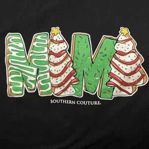 Southern Couture Mama Christmas Cookies Shirt Large Christmas Tree Cakes Brownie
